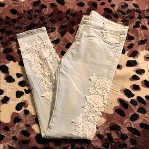 Blue Laced Skinny Jeans